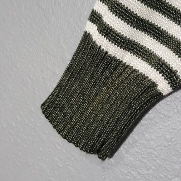 Fia Italia Hand loomed Cardigan Long Sleeves Green Striped Sz M - Picture 4 of 10